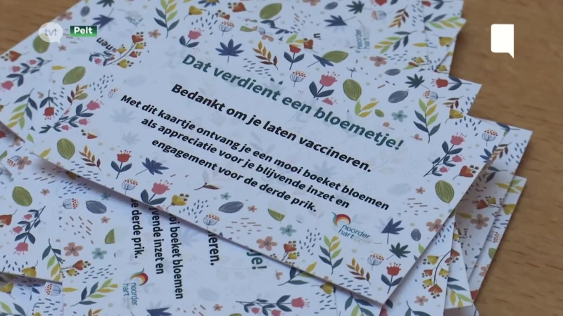 Ziekenhuis Noorderhart in Pelt vaccineert personeel met een bloemetje