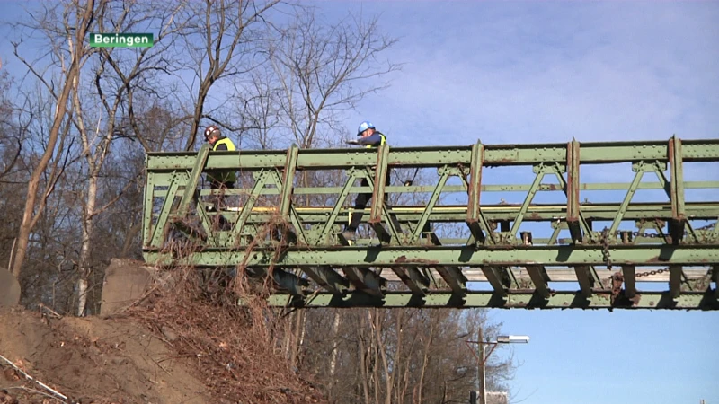 Spectaculaire beelden: spoorbrug Beringen afgebroken