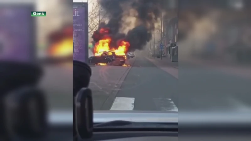 Wagen in Genk brandt volledig uit, oorzaak nog onbekend
