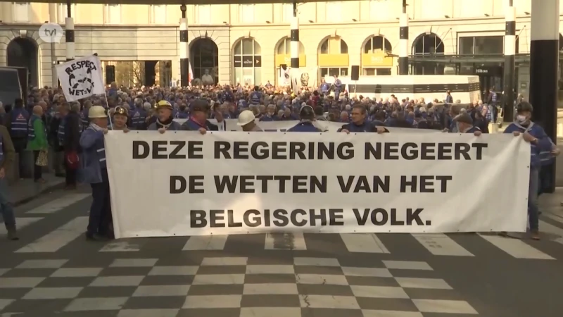 Mijnwerkers betogen in Brussel voor achterstallig pensioen
