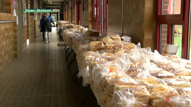 Bassischool De Twinkelaar in Dilsen-Stokkem verbreekt wereldrecord wafels bakken