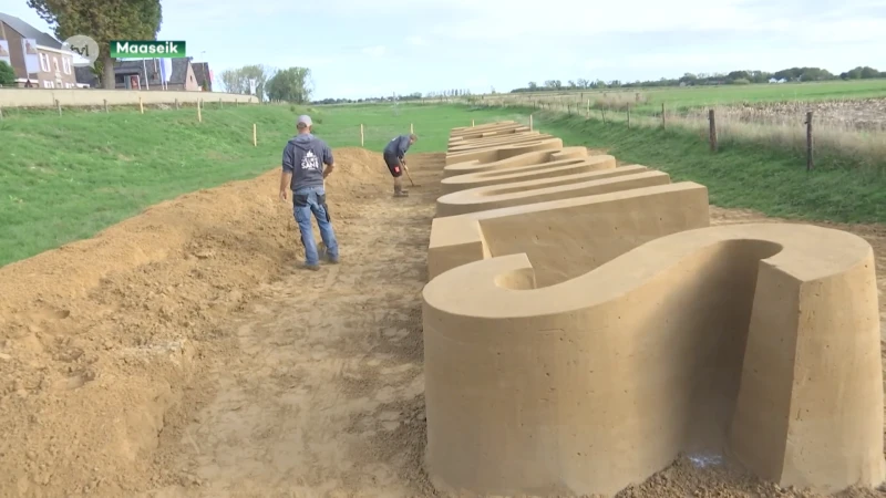 Kunst aan de Maas: gigantisch zandsculptuur torent uit boven Heppeneert
