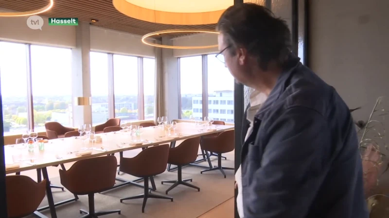 Danny Vanderhoven toont ons zijn nieuwe restaurant met unieke blik op Hasseltse skyline