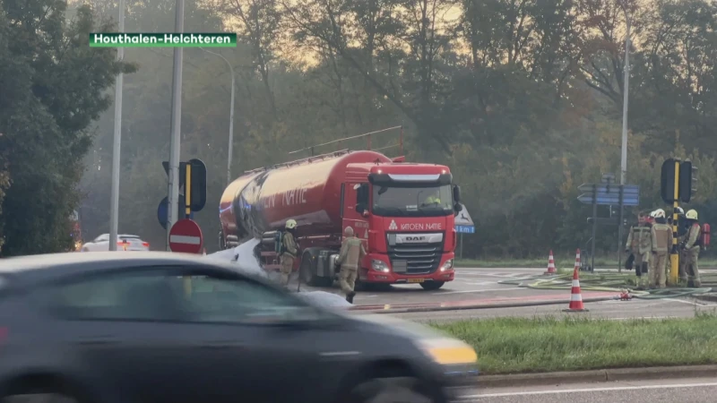 Brandende oplegger zorgt voor enorme verkeershinder op E314 in Houthalen