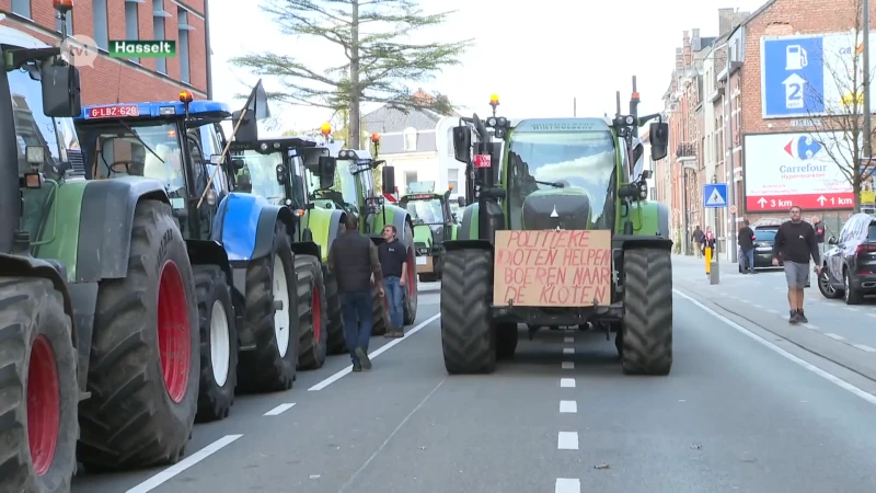 Boeren protesteren tegen Mest Actie Plan in Hasselt