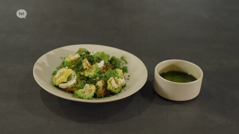 Bloemkool - duinchampignon - geitenkaas - kruiden
