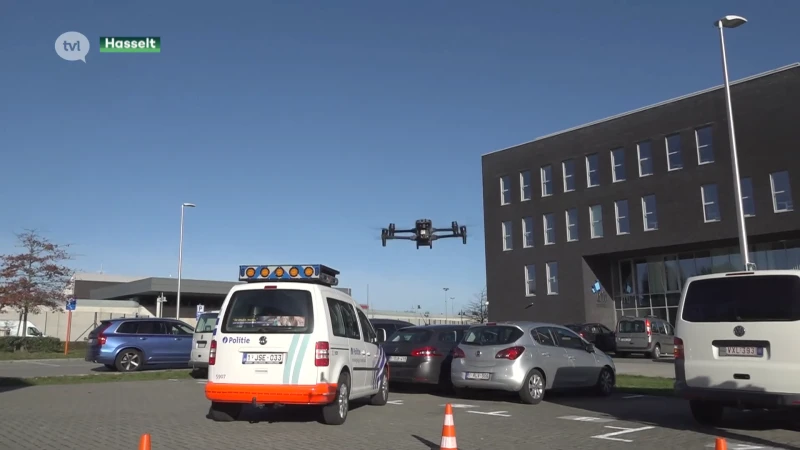 Studenten mobiliteitswetenschappen maken kennis met de dronewerking van politiezone LRH