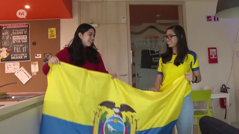 Ecuadoraanse studenten UHasselt supporteren voor hun nationale ploeg