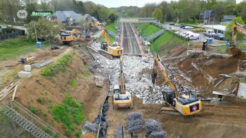Spectaculaire beelden van afbraak brug in Beringen
