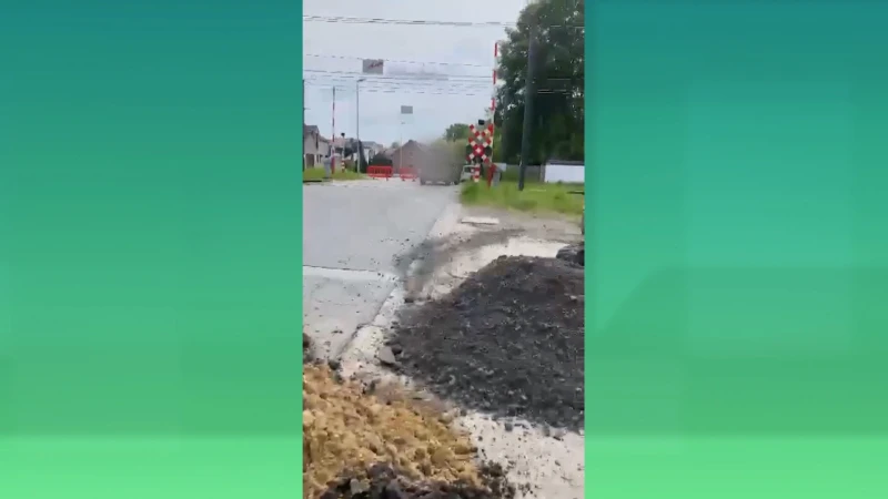 Filmpje toont hoe bestuurster in paniek wordt gegrepen door trein in Schoonbeek