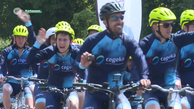 Leerlingen De Dageraad fietsen van signaal van Botrange naar Kortessem