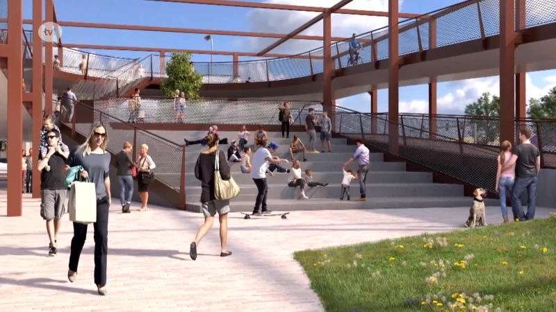 Ontwerp studentenbrug in Hasselt in te zien aan Mona Lisa-standbeeld