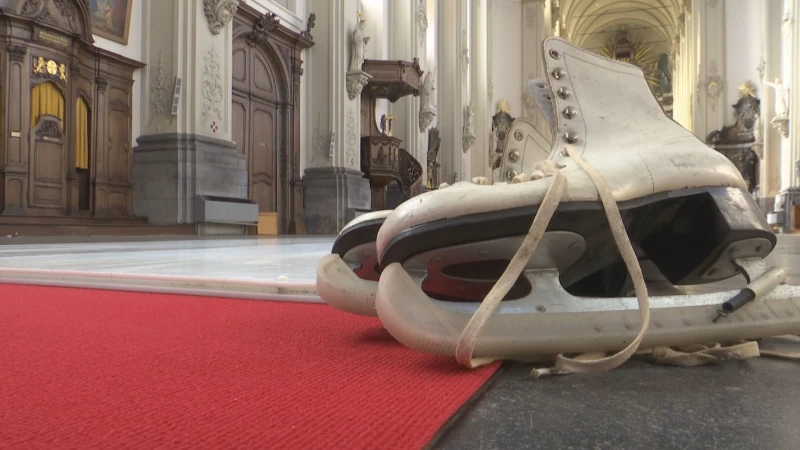 Schaatsen in de kerk in Sint-Truiden
