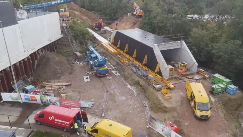 Fietstunnel geplaatst in Diepenbeek