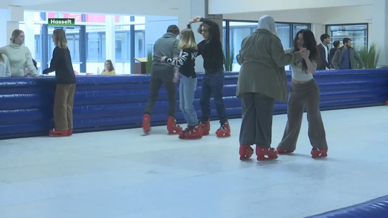 Schaatspiste op de universitaire campus in Diepenbeek