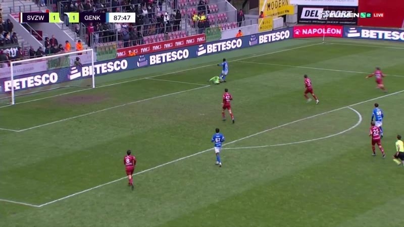 Gemiste penalty voorkomt stunt van Jong Genk tegen Zulte Waregem