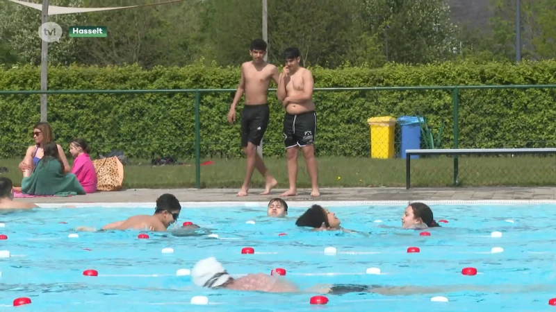 25 graden in Limburg vandaag: eerste zonnekloppers zoeken verfrissing in Kapermolenzwembad