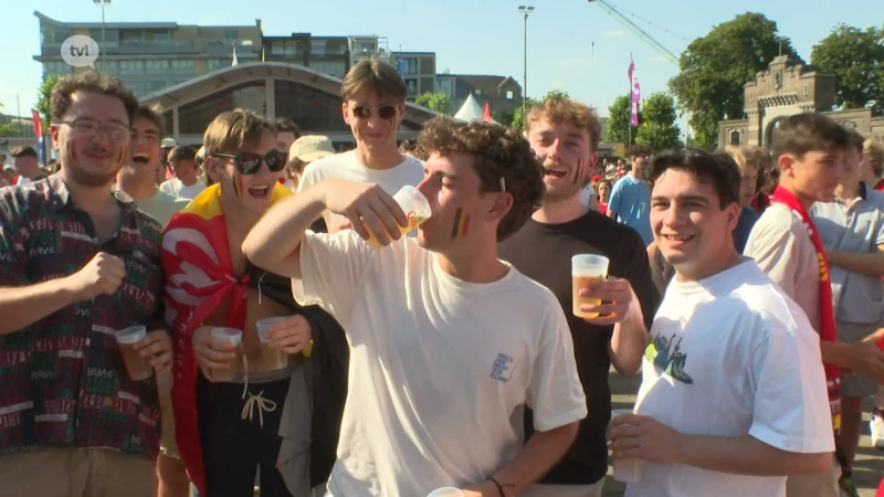 Rode Duivels-supporters op Dusartplein hadden liever een vlotte overwinning gezien