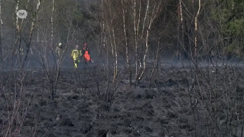 Heidebrand aan vliegveld in Zwartberg