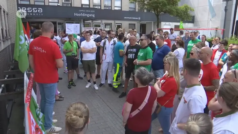 Personeel Jessa Ziekenhuis voert actie: "Lonen te laat uitbetaald en minder vakantiegeld, wij willen meer respect"