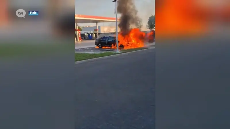 Auto brandt volledig uit in Pelt