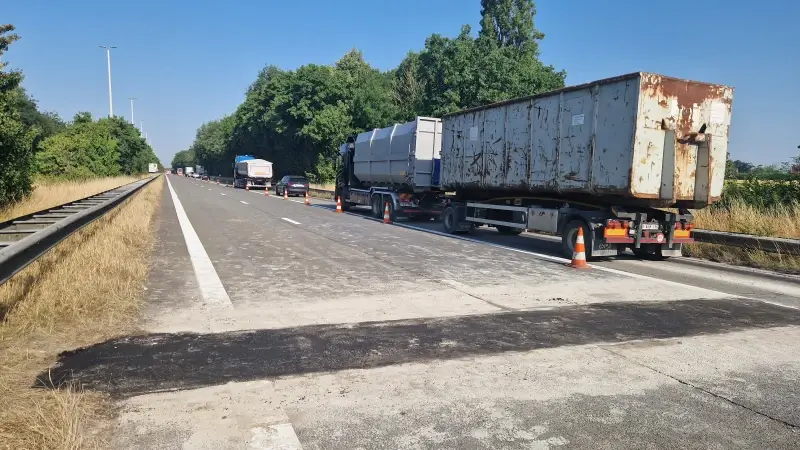 Hitte veroorzaakt schade aan wegen, lange file richting Hasselt