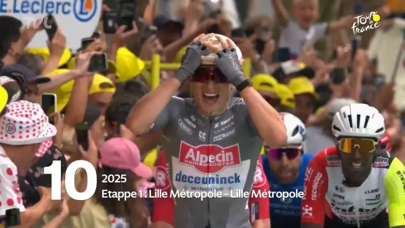 Jasper Philipsen rijdt zichzelf de geschiedenisboeken in met 10de ritzege in de Tour