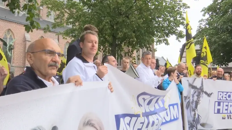 Vlaams Belang voert actie in Lommel na steekpartij: "Asielcentrum moet weg"