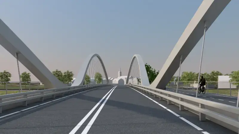 Start werken nieuwe Maasbrug in Maaseik