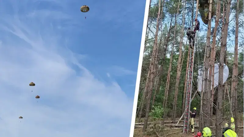 Hoofdafbeelding voor artikel 3 parachutisten overgebracht…