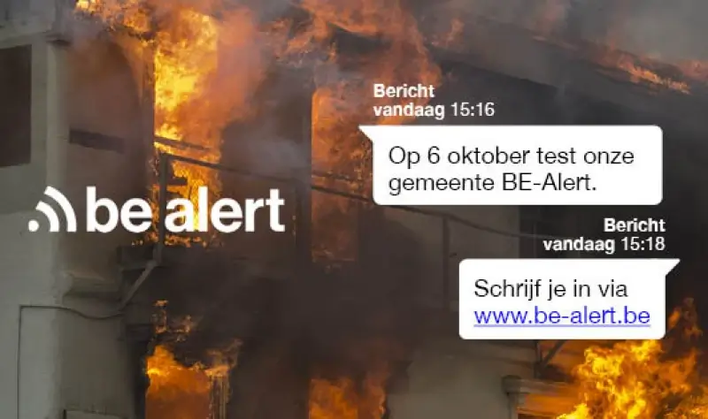 Nationale testdag BE-Alert: Lommel stuurt bericht op basis van locatie