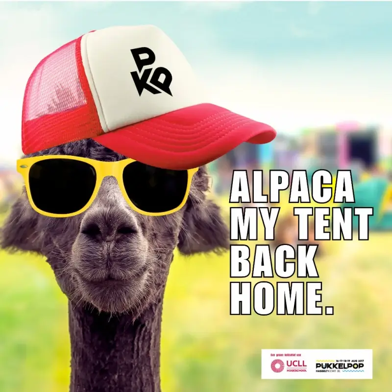 Pukkelpop en UCLL roepen op om op te ruimen: "Alpaca my tent back home"