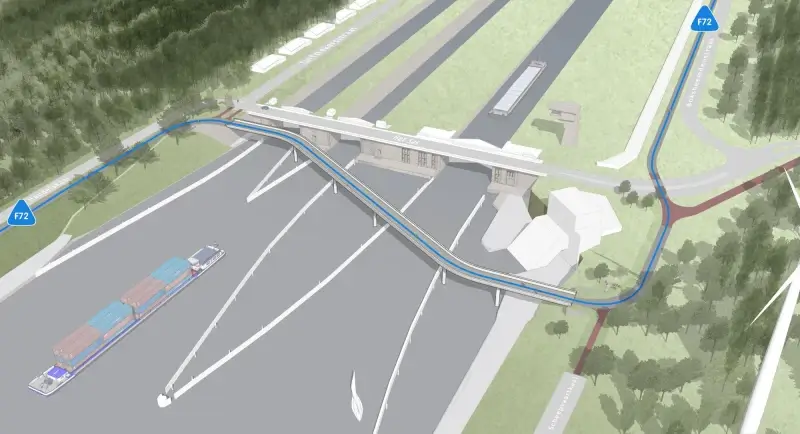Bouw fietsbrug aan sluizencomplex Godsheide gaat in augustus van start