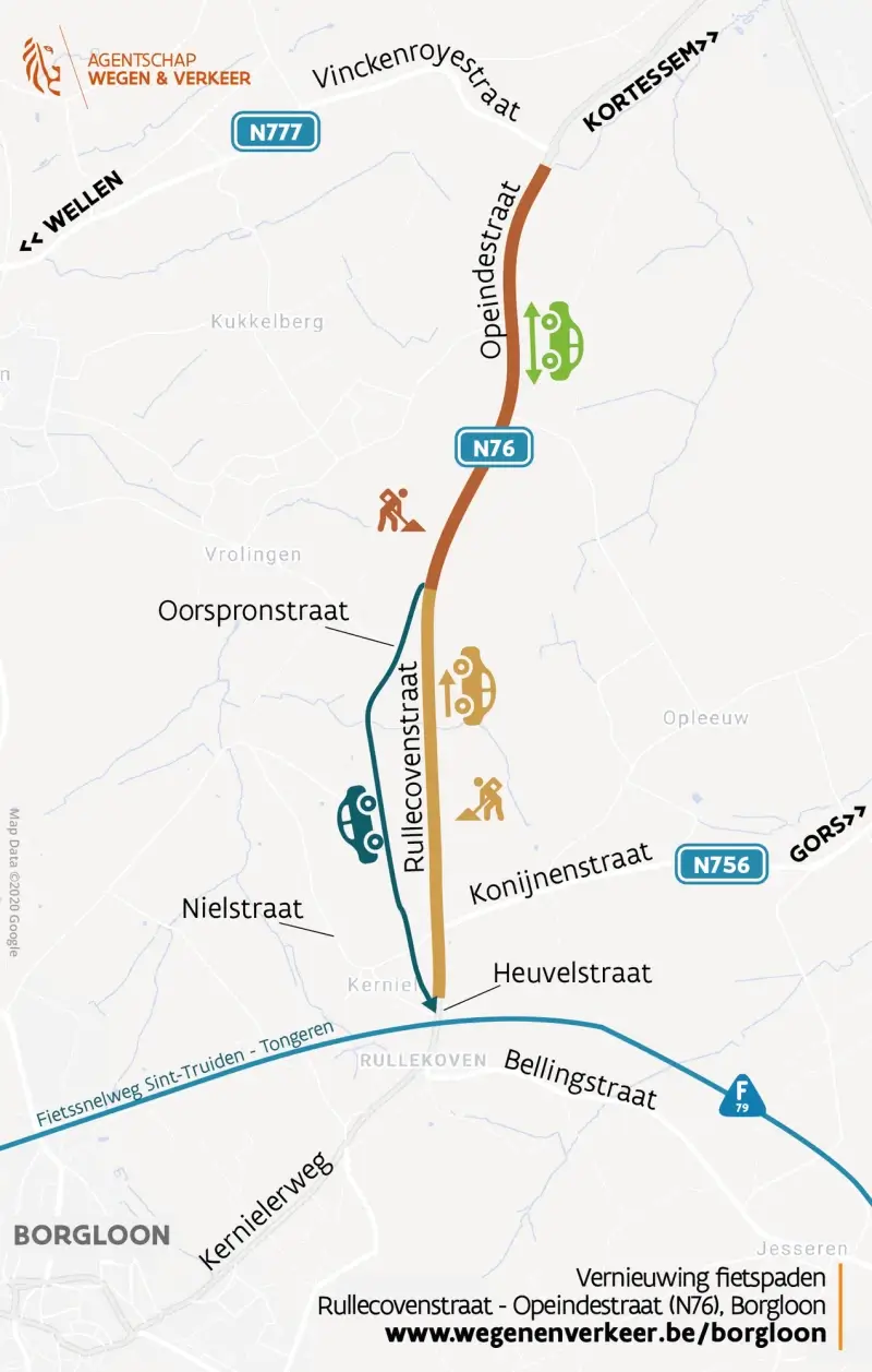 Vernieuwing acht kilometer fietspad in Borgloon en Kortessem