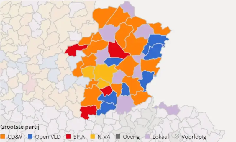 KAART: zo werd er gestemd in uw gemeente