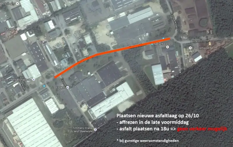 Industrieterrein Houthalen-Helchteren op 26/10 niet bereikbaar door wegenwerken
