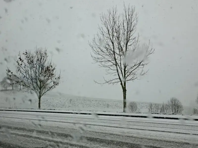 Nog sneeuwbuien onderweg naar Limburg