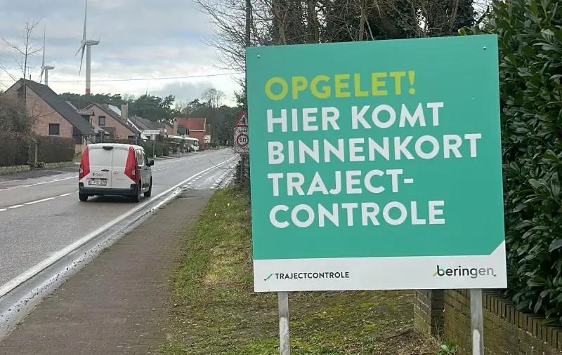 Stad Beringen plaatst nieuwe trajectcontrole op Olmsesteenweg