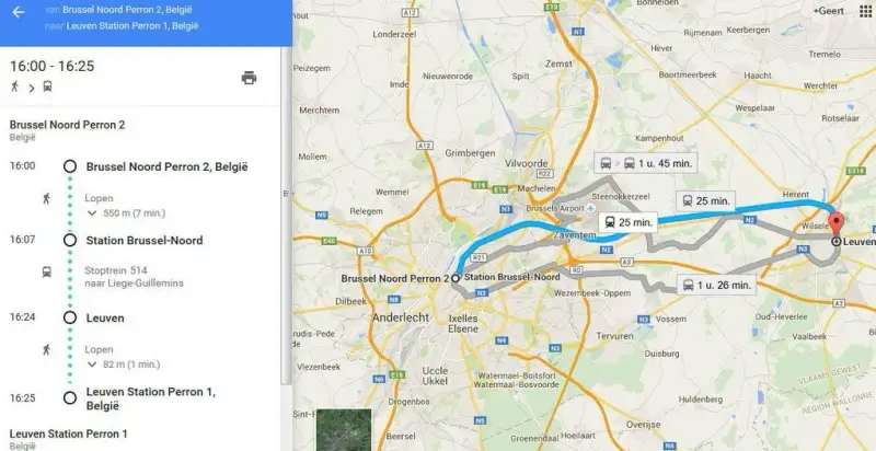 NMBS werkt nu ook samen met Google Maps
